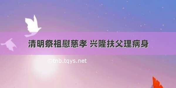 清明祭祖慰慈孝 兴隆扶父理病身