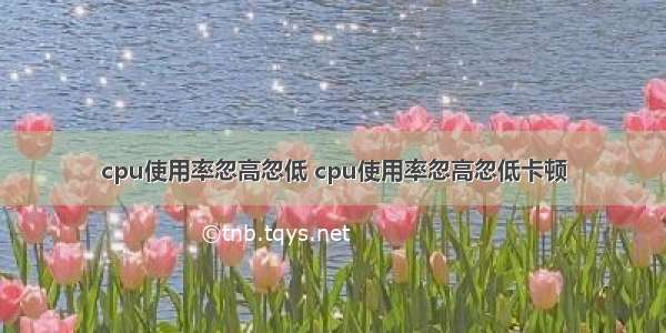 cpu使用率忽高忽低 cpu使用率忽高忽低卡顿