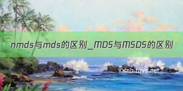 nmds与mds的区别_MDS与MSDS的区别