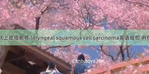 喉鳞状上皮细胞癌 laryngeal squamous cell carcinoma英语短句 例句大全