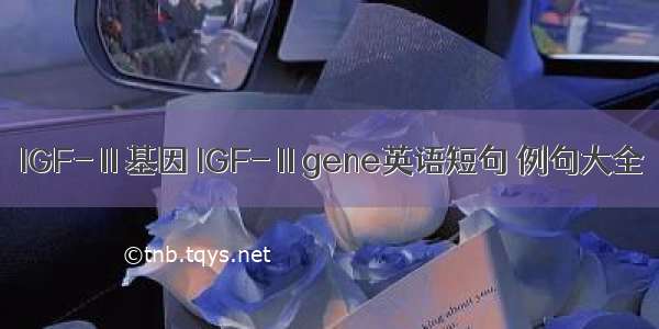 IGF-Ⅱ基因 IGF-Ⅱgene英语短句 例句大全