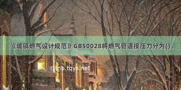 《城镇燃气设计规范》GB50028将燃气管道按压力分为()。