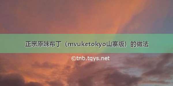 正宗原味布丁（mvuketokyo山寨版）的做法