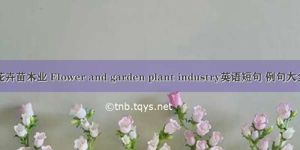 花卉苗木业 Flower and garden plant industry英语短句 例句大全