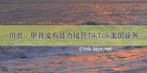 川普：甲骨文有能力接管TikTok美国业务