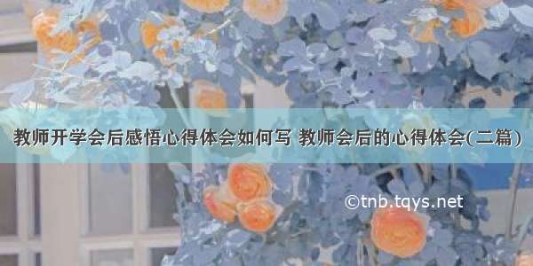 教师开学会后感悟心得体会如何写 教师会后的心得体会(二篇)