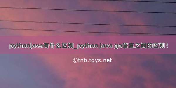 pythonjava有什么区别_python java go语言之间的区别！