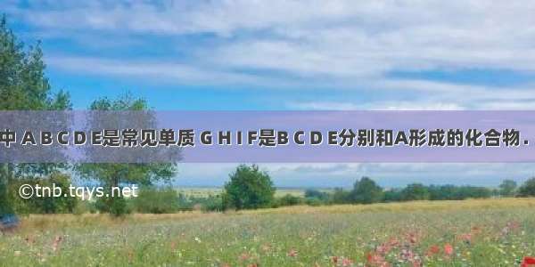 如图中 A B C D E是常见单质 G H I F是B C D E分别和A形成的化合物．已知