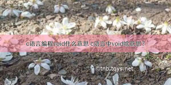 c语言编程void什么意思 c语言中void啥意思？