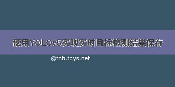 使用YOLOv5实现实时目标检测结果保存