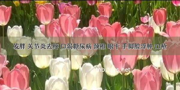 发胖 关节炎去疼 口渴糖尿病 颈椎 眼干 手脚脸浮肿 口疮