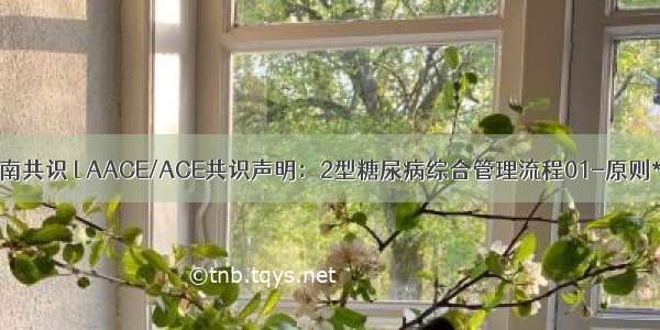 指南共识 l AACE/ACE共识声明：2型糖尿病综合管理流程01-原则**