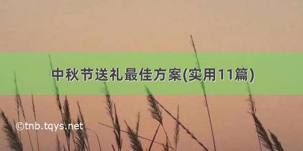 中秋节送礼最佳方案(实用11篇)