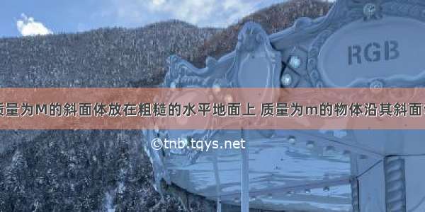 如图所示 质量为M的斜面体放在粗糙的水平地面上 质量为m的物体沿其斜面匀速下滑 物