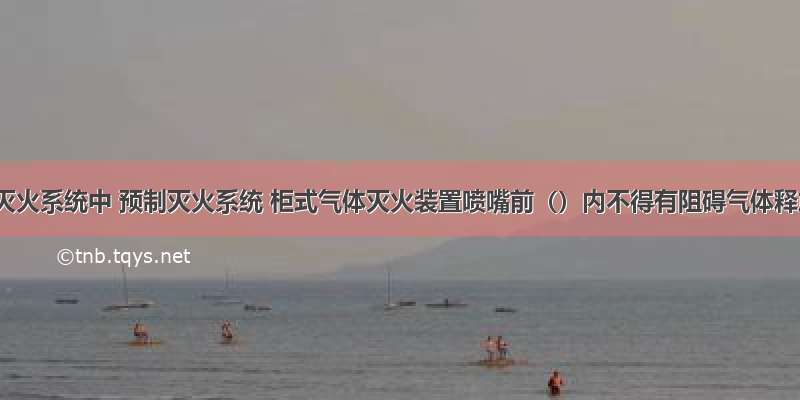 在气体灭火系统中 预制灭火系统 柜式气体灭火装置喷嘴前（）内不得有阻碍气体释放的