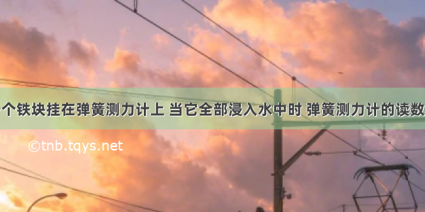 单选题把一个铁块挂在弹簧测力计上 当它全部浸入水中时 弹簧测力计的读数表示是A.铁