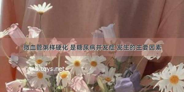 微血管粥样硬化 是糖尿病并发症 发生的主要因素