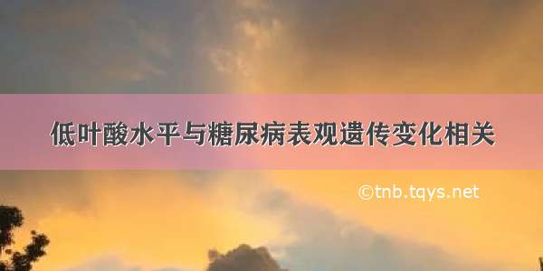 低叶酸水平与糖尿病表观遗传变化相关