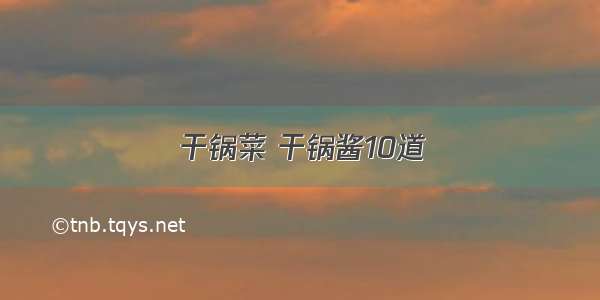 干锅菜 干锅酱10道