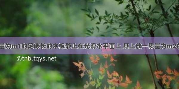 如图所示 质量为m1的足够长的木板静止在光滑水平面上 其上放一质量为m2的木块.t=0时