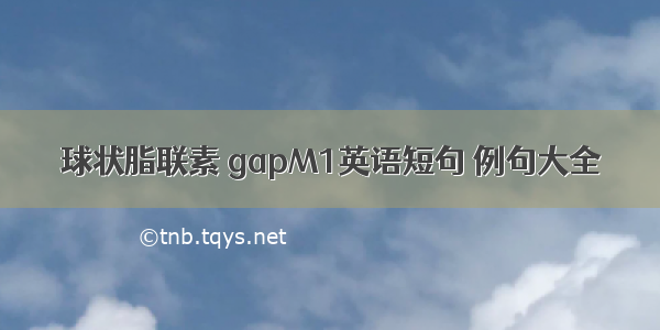 球状脂联素 gapM1英语短句 例句大全