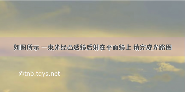 如图所示 一束光经凸透镜后射在平面镜上 请完成光路图．