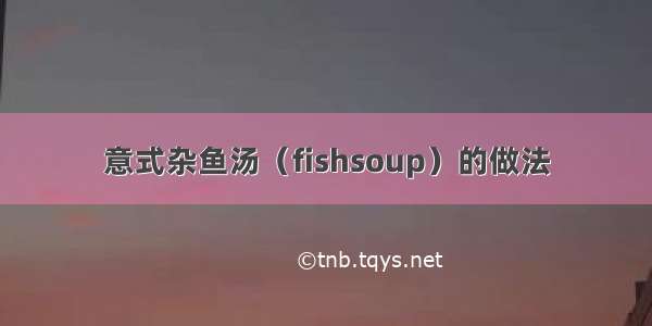 意式杂鱼汤（fishsoup）的做法