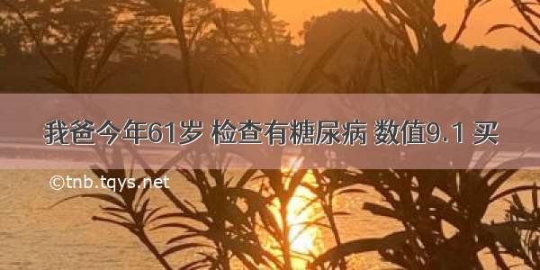 我爸今年61岁 检查有糖尿病 数值9.1 买