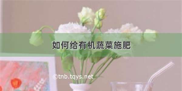 如何给有机蔬菜施肥