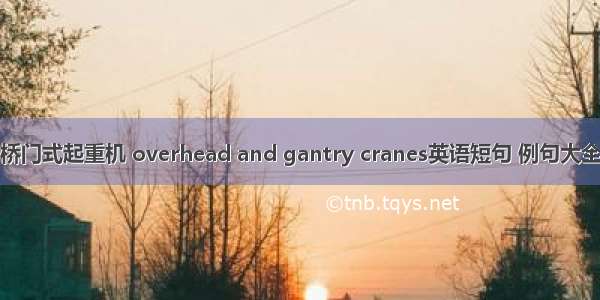 桥门式起重机 overhead and gantry cranes英语短句 例句大全