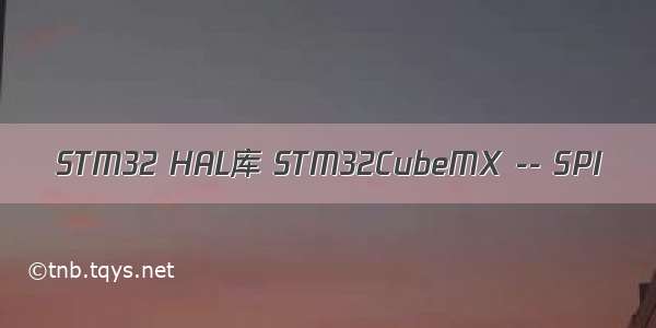 STM32 HAL库 STM32CubeMX -- SPI