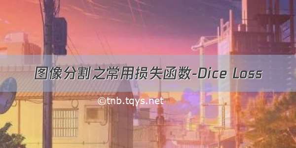 图像分割之常用损失函数-Dice Loss