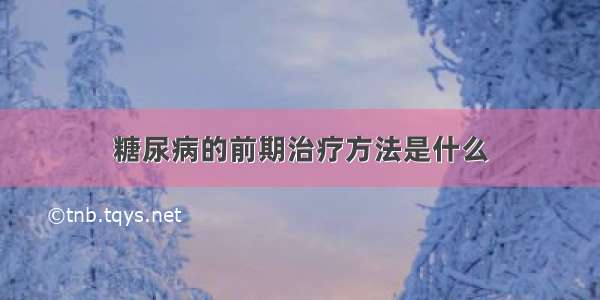 糖尿病的前期治疗方法是什么