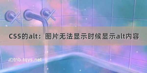 CSS的alt：图片无法显示时候显示alt内容