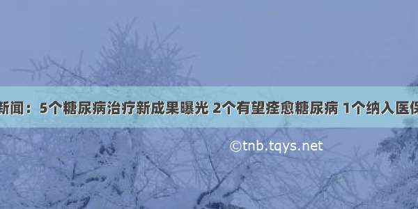 新闻：5个糖尿病治疗新成果曝光 2个有望痊愈糖尿病 1个纳入医保