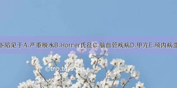 单侧眼球下陷见于A.严重脱水B.Horner氏征C.脑血管疾病D.甲亢E.颅内病变ABCDE