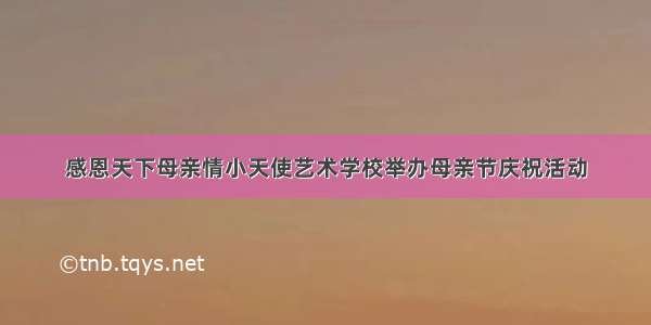 感恩天下母亲情小天使艺术学校举办母亲节庆祝活动