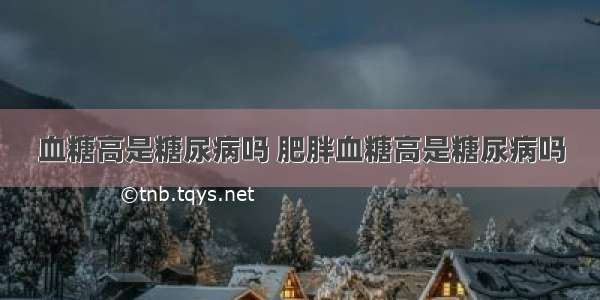 血糖高是糖尿病吗 肥胖血糖高是糖尿病吗