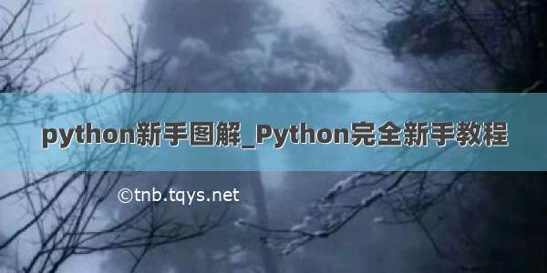 python新手图解_Python完全新手教程