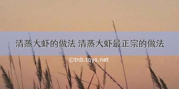 清蒸大虾的做法 清蒸大虾最正宗的做法