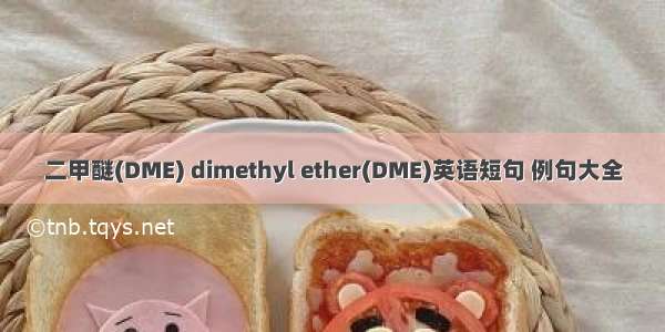 二甲醚(DME) dimethyl ether(DME)英语短句 例句大全