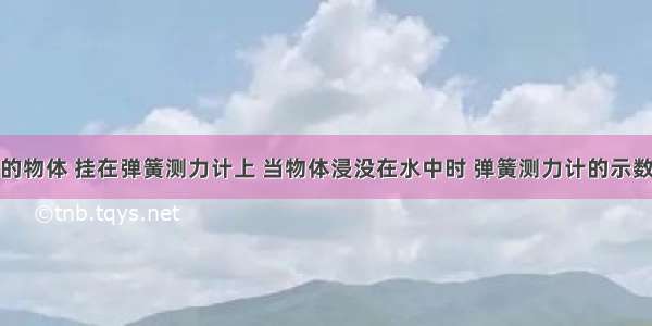 一个重1N的物体 挂在弹簧测力计上 当物体浸没在水中时 弹簧测力计的示数是0.8N 物