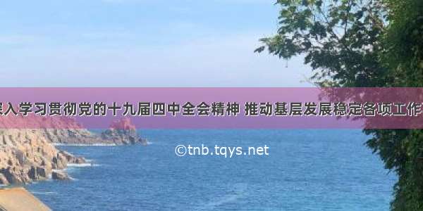 吴英杰：深入学习贯彻党的十九届四中全会精神 推动基层发展稳定各项工作再上新台阶