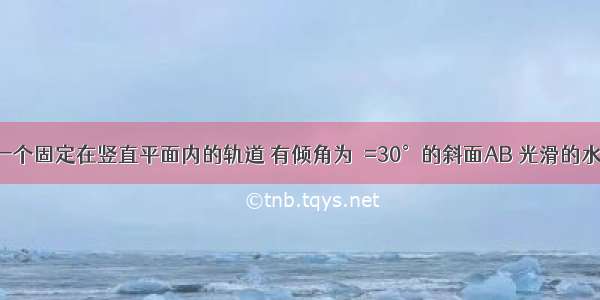 如图所示 一个固定在竖直平面内的轨道 有倾角为θ=30°的斜面AB 光滑的水平面BO及