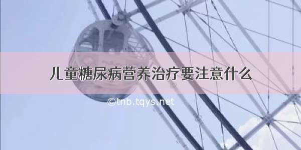 儿童糖尿病营养治疗要注意什么