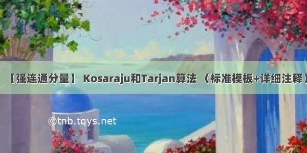 【强连通分量】 Kosaraju和Tarjan算法 （标准模板+详细注释）