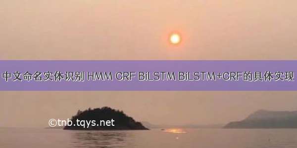 中文命名实体识别 HMM CRF BiLSTM BiLSTM+CRF的具体实现
