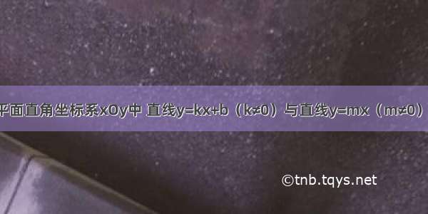 已知：如图 平面直角坐标系xOy中 直线y=kx+b（k≠0）与直线y=mx（m≠0）交于点A（-2