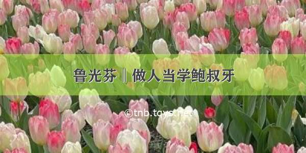 鲁光芬‖做人当学鲍叔牙