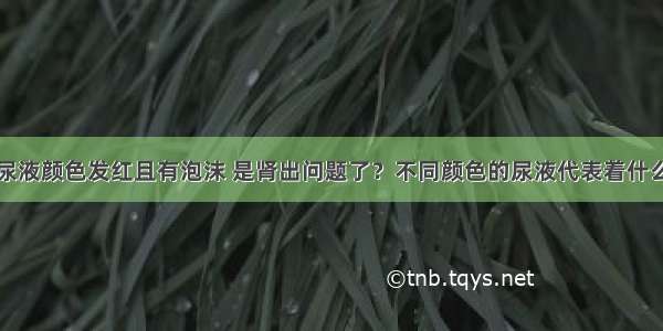 尿液颜色发红且有泡沫 是肾出问题了？不同颜色的尿液代表着什么